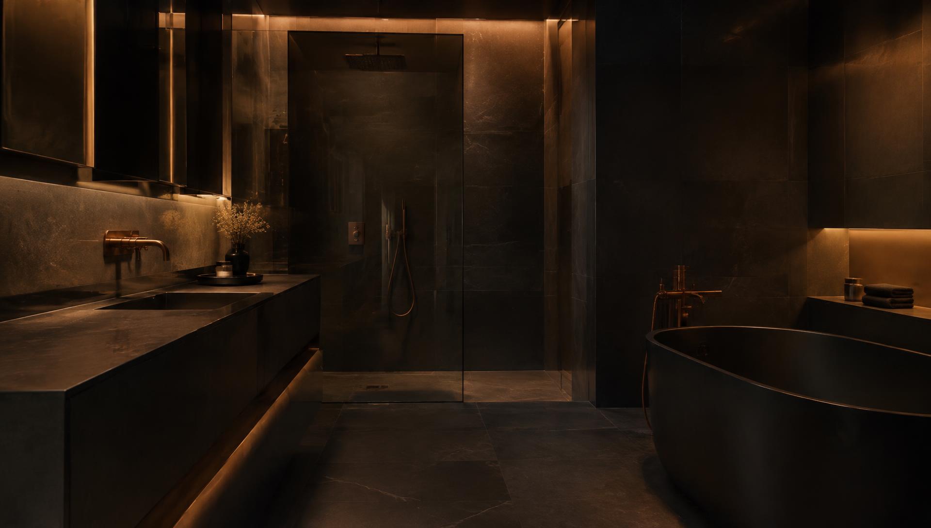 Modern dark bathroom
